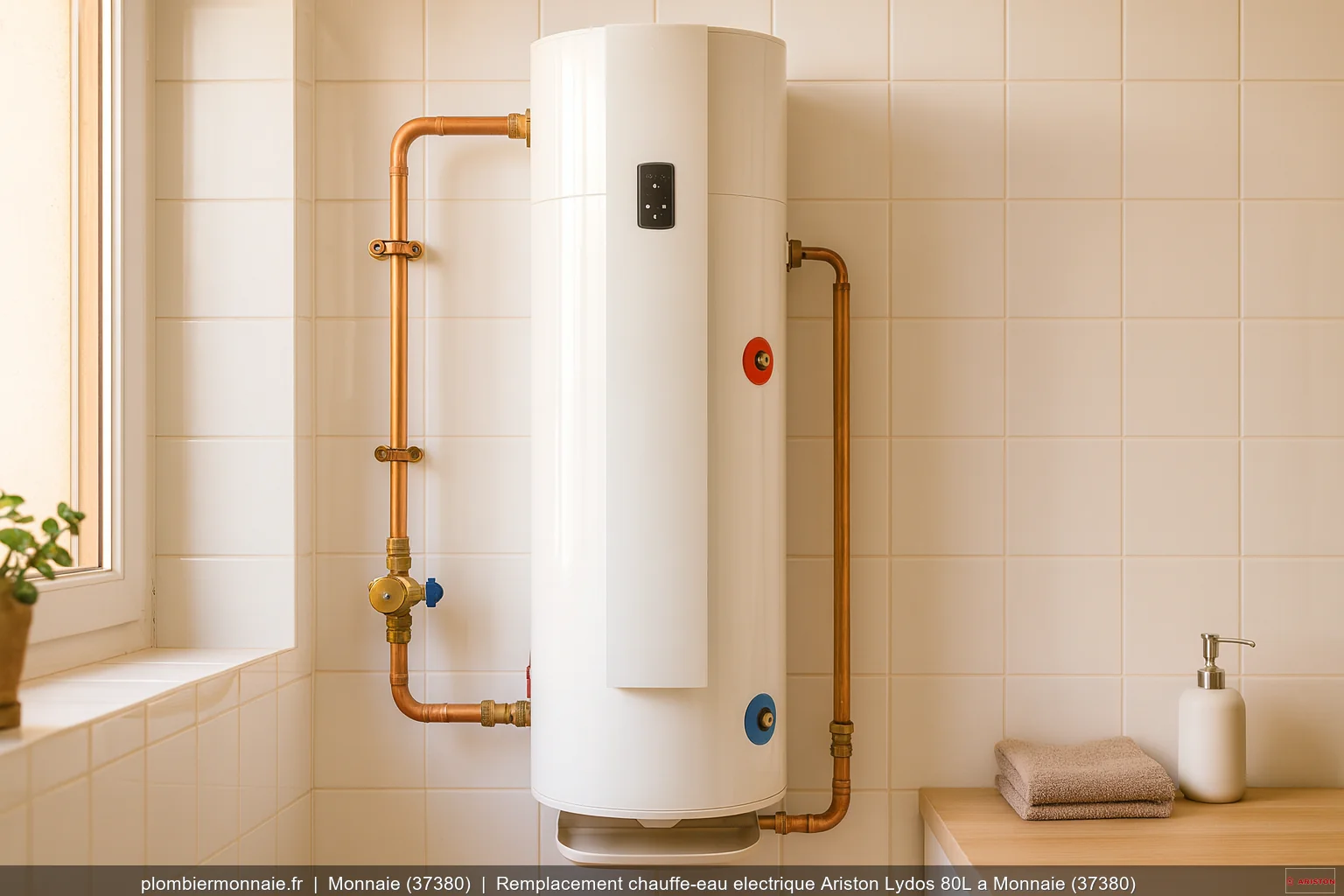 Remplacement chauffe-eau electrique Ariston Lydos 80L a Monnaie (37380)