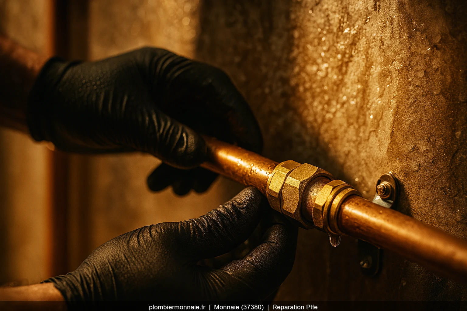 Reparation fuite raccord cuivre par plombier a Monnaie (37380)